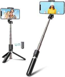 KINOKI R1 Selfie Stick with Tripod Stand,Bluetooth Extendable Tripod for Mobile…