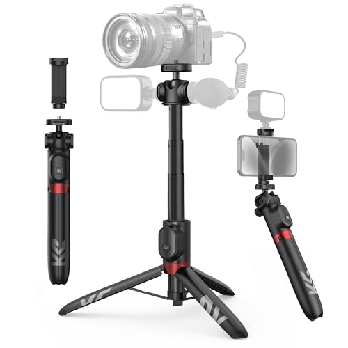 KraftGeek 48" Vlogging Tripod for Phone and Camera, Foldable Tripod Stand for iPhone and...