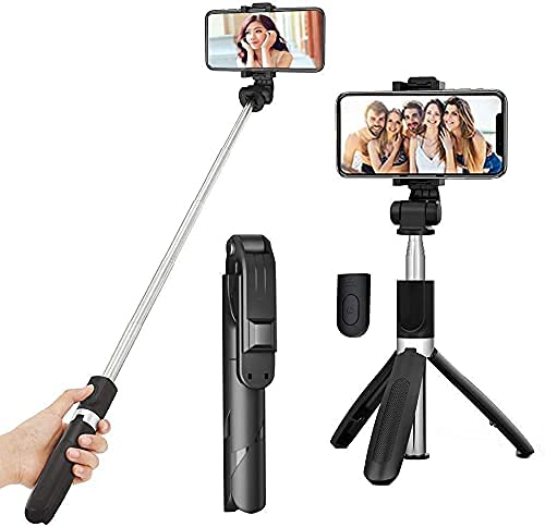 Krishna Traders Latest Extendable Selfie Stick with Tripod Stand and Detachable Wireless Bluetooth…