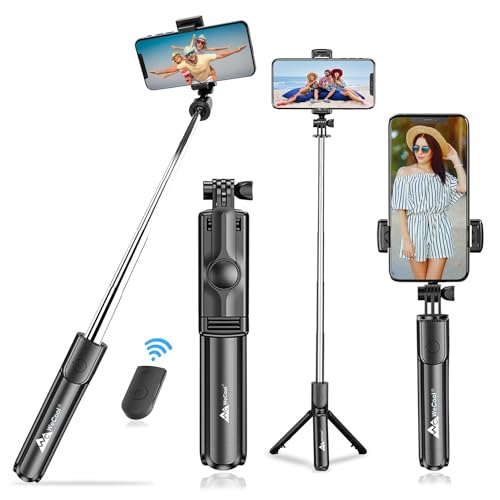 MINDFIED Selfie Stick with Tripod Stand for Mobile Phone 3 in 1 Bluetooth Selfie Stick with Wireless…