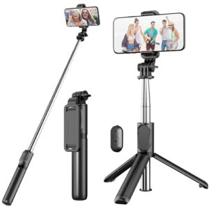 Perfect Selfie Stick Tripod with Detachable Wireless Remote, 4 in 1 Extendable Portable Bluetooth…