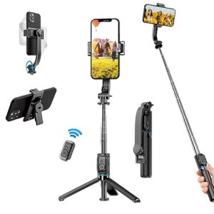 Portable Selfie Stick Phone Tripod – Extendable Travel Selfie Stick Tripod Phone Holder with…