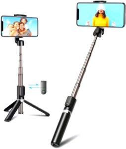 R1 Selfie Stick with Tripod Stand,Bluetooth Extendable Tripod for Mobile Phone,3-in-1Multifunctional…