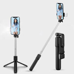 Selfie Stick Tripod, 3 in 1 Extendable Selfie Stick with Bluetooth Remote