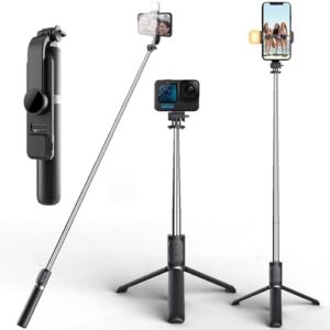 Storia Selfie Stick with Tripod Stand, and Light Bluetooth Expendable Tripod for Mobile Phone,…