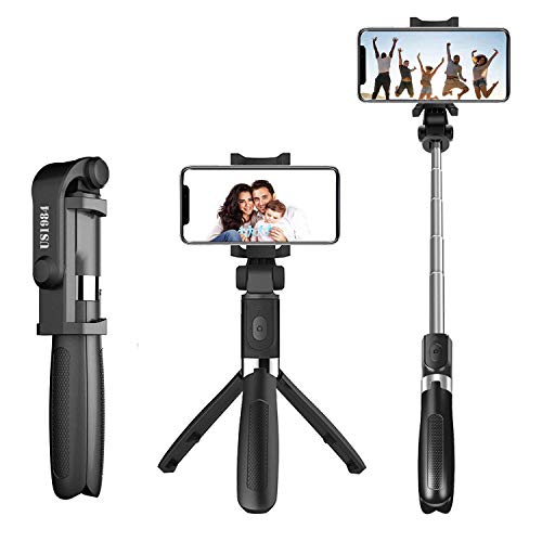 US1984 Selfie Stick Extendable Selfie Stick with Tripod Stand and Detachable Wireless Bluetooth…