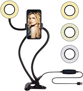 Unifree Professional Selfie Ring Light and Cell Phone & Webcam Holder Stand for Live Stream, Makeup…