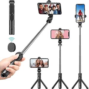 VOFFY Universal 3 in 1 Selfie Stick with Wireless Remote-Tripod Stand Multifunctional Extendable…