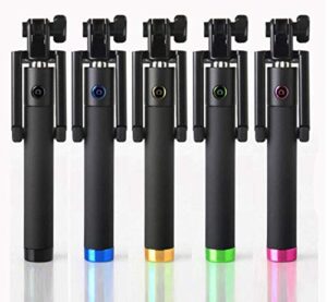 icall Wired Mini Selfie Stick with Button Wired Silicone Handle Monopod Universal for All Smartphone…