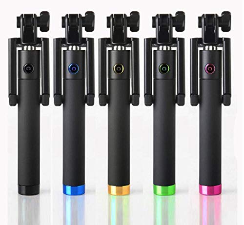 icall Wired Mini Selfie Stick with Button Wired Silicone Handle Monopod Universal for All Smartphone…