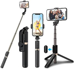 invicto Bluetooth Extendable Selfie Sticks with Wireless Remote and Tripod Stand, 3-in-1…