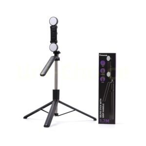 Crownviz R16K Long Selfie Stick with Tripod,Grip Handle 3 Color Modes Dimmable Lighting | for…