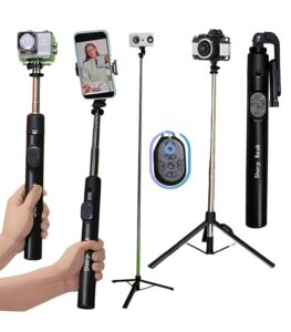 USTINE Super Long Selfie Stick Tripod,Extra-long Selfie Stick with Large Reinforced Tripod Stand…