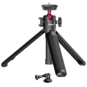 UURig Extendable Phone Camera Tripod, 4 Levels Adjustment 360° Ball Head Cold Shoe Lightweight…