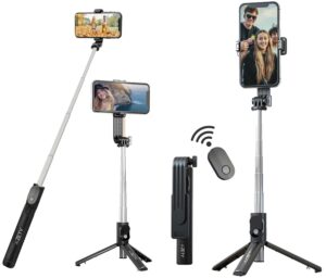 Zety (S10) 40 Inch / 103 cm Extendable Selfie Stick Tripod With Finger Print Style Bluetooth Remote…