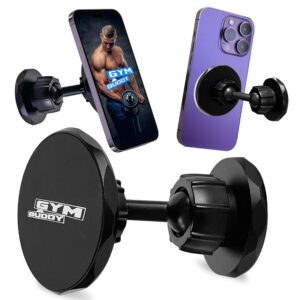 gym buddy Magnetic Phone Holder by Gym Buddy – Stick-on-Metal Cell Phone Mount – Fits Any Smartphone…