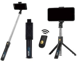 Bluetooth Selfie Stick, Portable Phone Tripod Stand with Light for Mobile