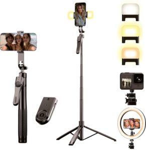 Content Creator Essentials Influencer Must Haves Tall Portable SelfieTripod for iPhone with Led…