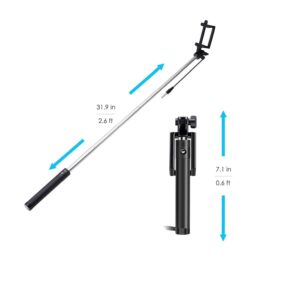 Divatos DTS003 Pocket Size Selfie Stick Monopod with AUX | Perfect Choice for Photos and Videos |…