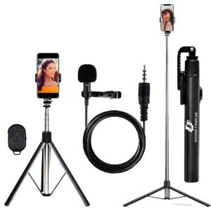 GADGETSWEAR Mobile Stand Selfie Stick Phone with Tripod Holder for Video Recording, (Combo with…