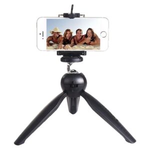 GIRIK® YT-228 Mini Tripod Table Top Stand and Phone Mount, Compact, Travel Ready, Compatible with…