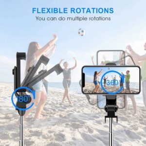 HOMOM XT-02 3 in 1 Extendable Selfie Stick Bluetooth Tripod Selfie Stick Aluminium Rod Monopod…