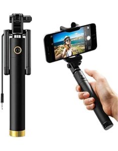 ILTPL – Mini Pocket Sized Selfie Stick Monopod with Aux Cable for All Android Smartphones (Colors…