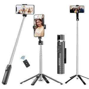 Kratos K4 Selfie Stick with Tripod Stand, Extendable 102 Cms Long Selfie Stick for iPhone, 360°…