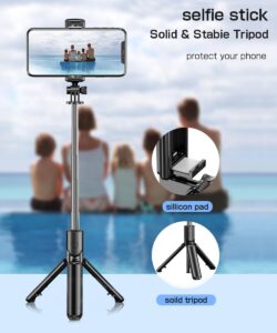 Pecan Selfie Stick with LED Light Extendable Tripod with Wireless Remote and Tripod Stand, 3-in-1…