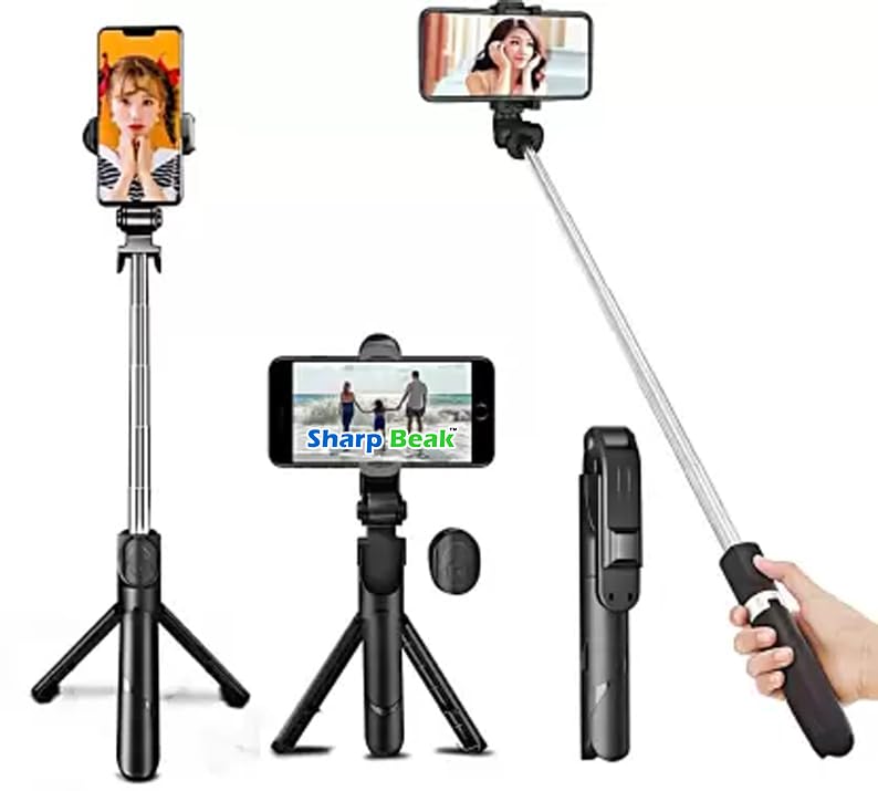 Portable Selfie Stick with Bluetooth Remote, Stand, Multifunctional Selfie Stick with Extendable…