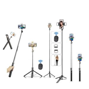 TaraVee i-70” Inch Super Long Selfie Stick Tripod stand with led light,with Bluetooth, for Mobile…