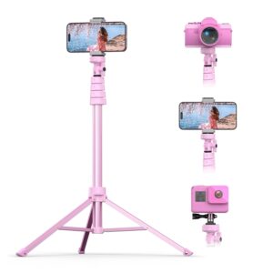 UBeesize 67″ Phone Tripod & Selfie Stick, Camera Tripod Stand with Wireless Remote and Phone…