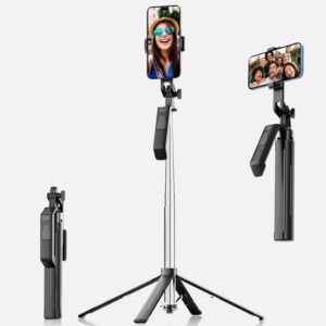 Unimeet 70″ Selfie Stick for iPhone with Remote, 360 Tall Wireless Cell Phone Tripod Collapsible…