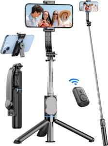 WHEELZ&MOUNTZ Bluetooth Extendable Selfie Stick with Wireless Remote,103 Cms Long Selfie Stick,…