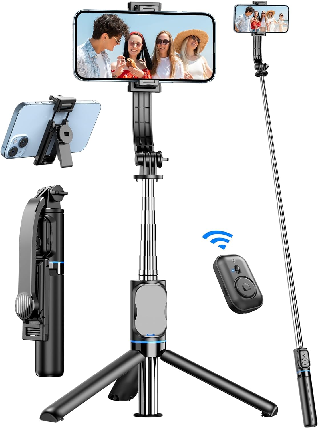 WHEELZ&MOUNTZ Bluetooth Extendable Selfie Stick with Wireless Remote,103 Cms Long Selfie Stick,…