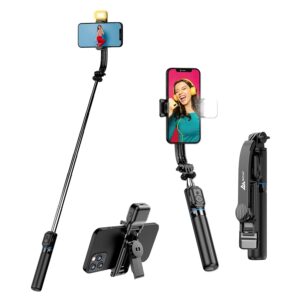 WeCool S4 Selfie Stick with Light in 6 Shades, 3 Colours & 2 Tones with Detachable Mobile Holder,…